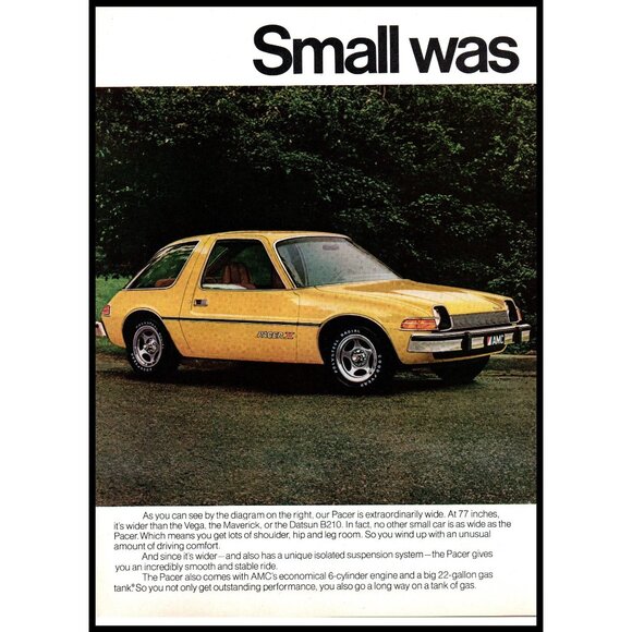 1976 American Motors AMC Pacer X Hatchback 2 Page Vintage Print Ad 70s Wall Art - Picture 2 of 3